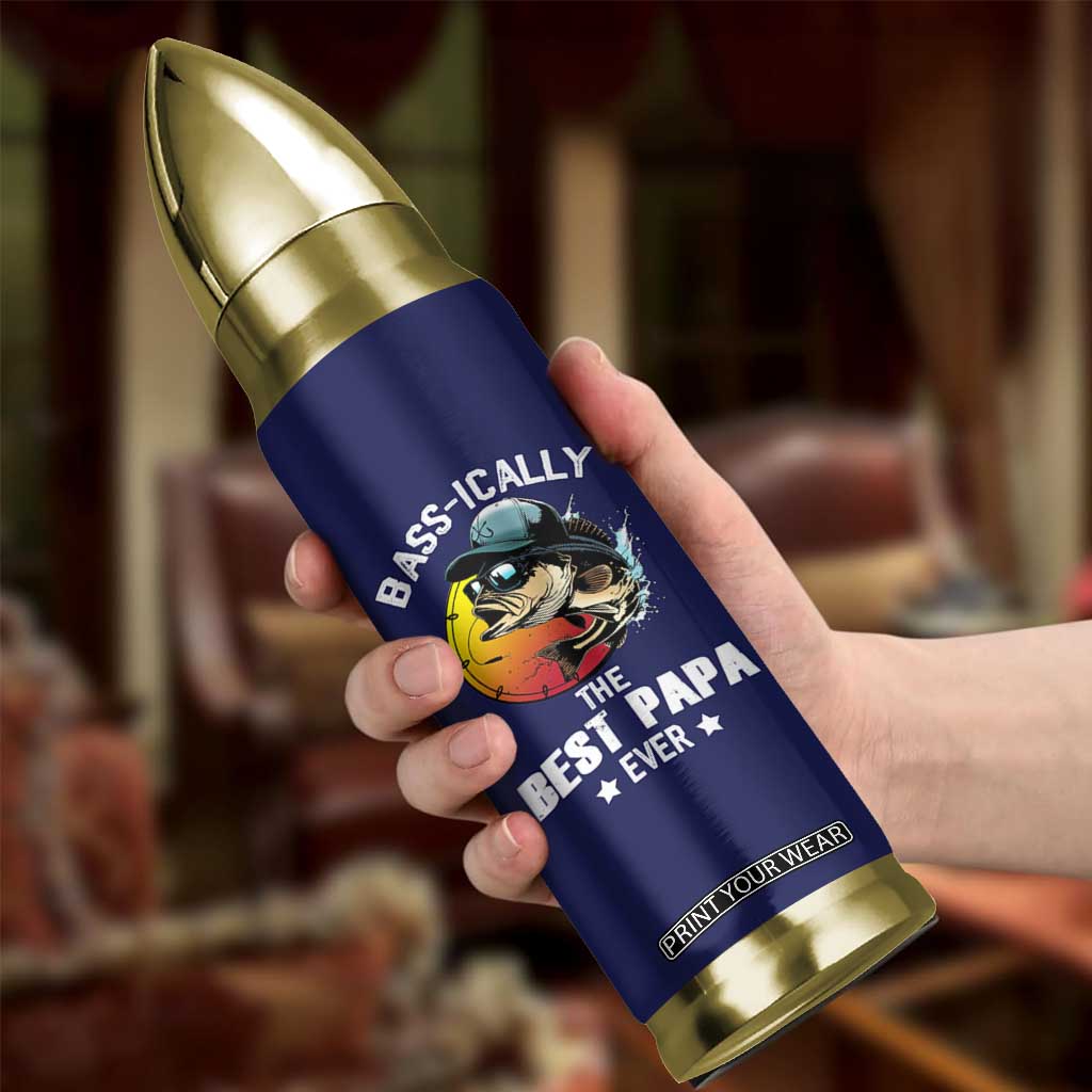 Fishing Gifts For Men Bullet Tumbler Best Papa Ever Bass Fish Fisherman Fathers Day Gift TB10 Print Your Wear