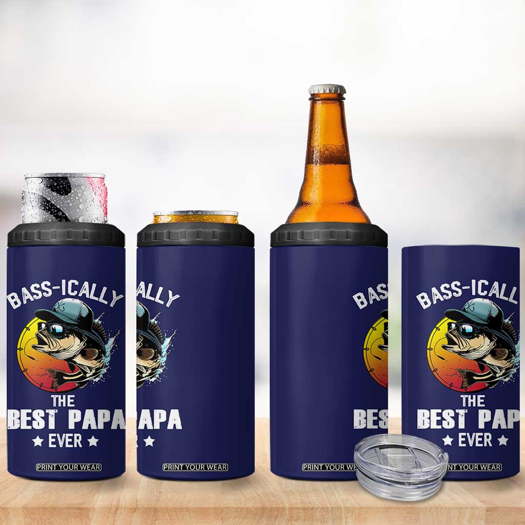 Fishing Gifts For Men 4 in 1 Can Cooler Tumbler Best Papa Ever Bass Fish Fisherman Fathers Day Gift TB10 Print Your Wear