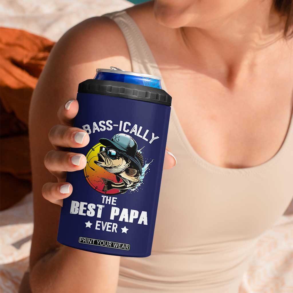 Fishing Gifts For Men 4 in 1 Can Cooler Tumbler Best Papa Ever Bass Fish Fisherman Fathers Day Gift TB10 Print Your Wear