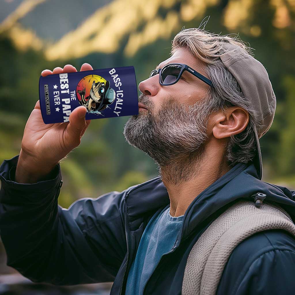Fishing Gifts For Men 4 in 1 Can Cooler Tumbler Best Papa Ever Bass Fish Fisherman Fathers Day Gift TB10 Print Your Wear