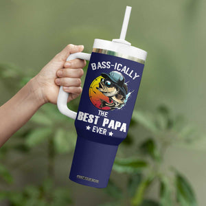 Fishing Gifts For Men Tumbler With Handle Best Papa Ever Bass Fish Fisherman Fathers Day Gift TB10 Print Your Wear