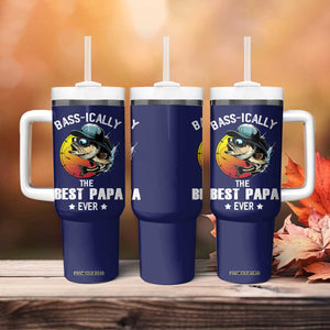Fishing Gifts For Men Tumbler With Handle Best Papa Ever Bass Fish Fisherman Fathers Day Gift TB10 Print Your Wear