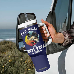 Fishing Gifts For Men Tumbler With Handle Best Papa Ever Bass Fish Fisherman Fathers Day Gift TB10 Print Your Wear