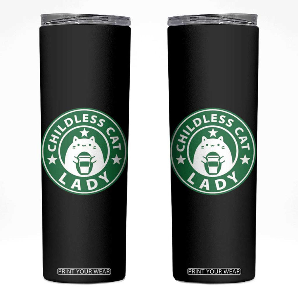 President Kamala Harris 2024 Skinny Tumbler Funny Coffee Cat Childless Cat Lady TB10 Black Print Your Wear