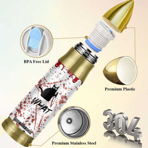 Funny Cat Lover Gifts Bullet Tumbler Halloween Murderous Cat With Knife What TB10 Print Your Wear