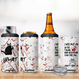Funny Cat Lover Gifts 4 in 1 Can Cooler Tumbler Halloween Murderous Cat With Knife What TB10 Print Your Wear