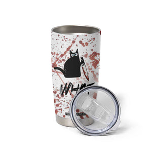 Funny Cat Lover Gifts Tumbler Cup Halloween Murderous Cat With Knife What TB10 Print Your Wear