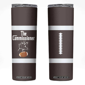 Fantasy Football Commissioner Draft Party Commish FFL Skinny Tumbler Sports Party Gifts TB10 Brown Print Your Wear