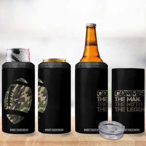Fantasy Football Commissioner Draft Party Commish FFL 4 in 1 Can Cooler Tumbler Man Myth Legend Camouflage Gift TB10 Print Your Wear