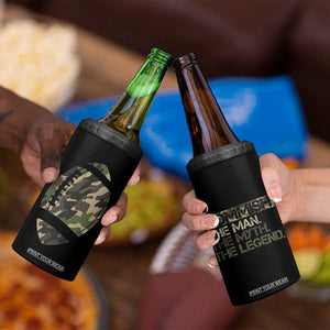 Fantasy Football Commissioner Draft Party Commish FFL 4 in 1 Can Cooler Tumbler Man Myth Legend Camouflage Gift TB10 Print Your Wear