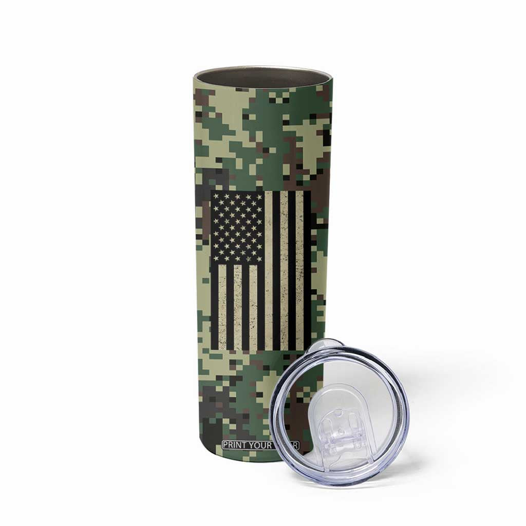 Fantasy Football Legend Skinny Tumbler Camo American Flag TB10 Print Your Wear