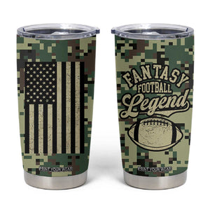 Fantasy Football Legend Tumbler Cup Camo American Flag TB10 Camo Print Your Wear