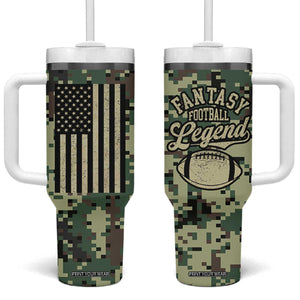 Fantasy Football Legend Tumbler With Handle Camo American Flag TB10 One Size: 40 oz Camo Print Your Wear