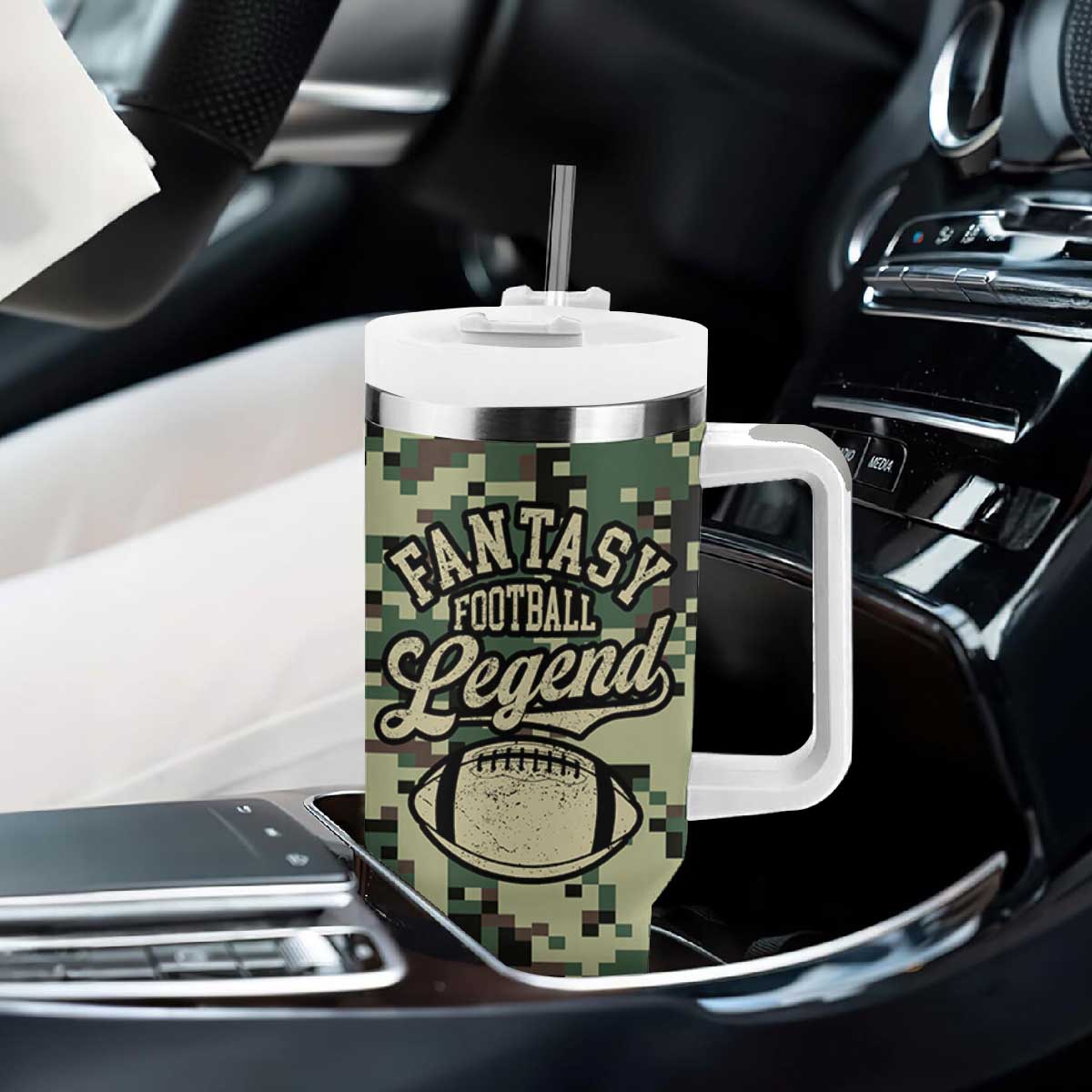 Fantasy Football Legend Tumbler With Handle Camo American Flag TB10 Print Your Wear