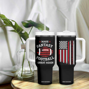 Make Fantasy Football Great Again Tumbler With Handle Funny Draft Party American Flag TB10 Print Your Wear
