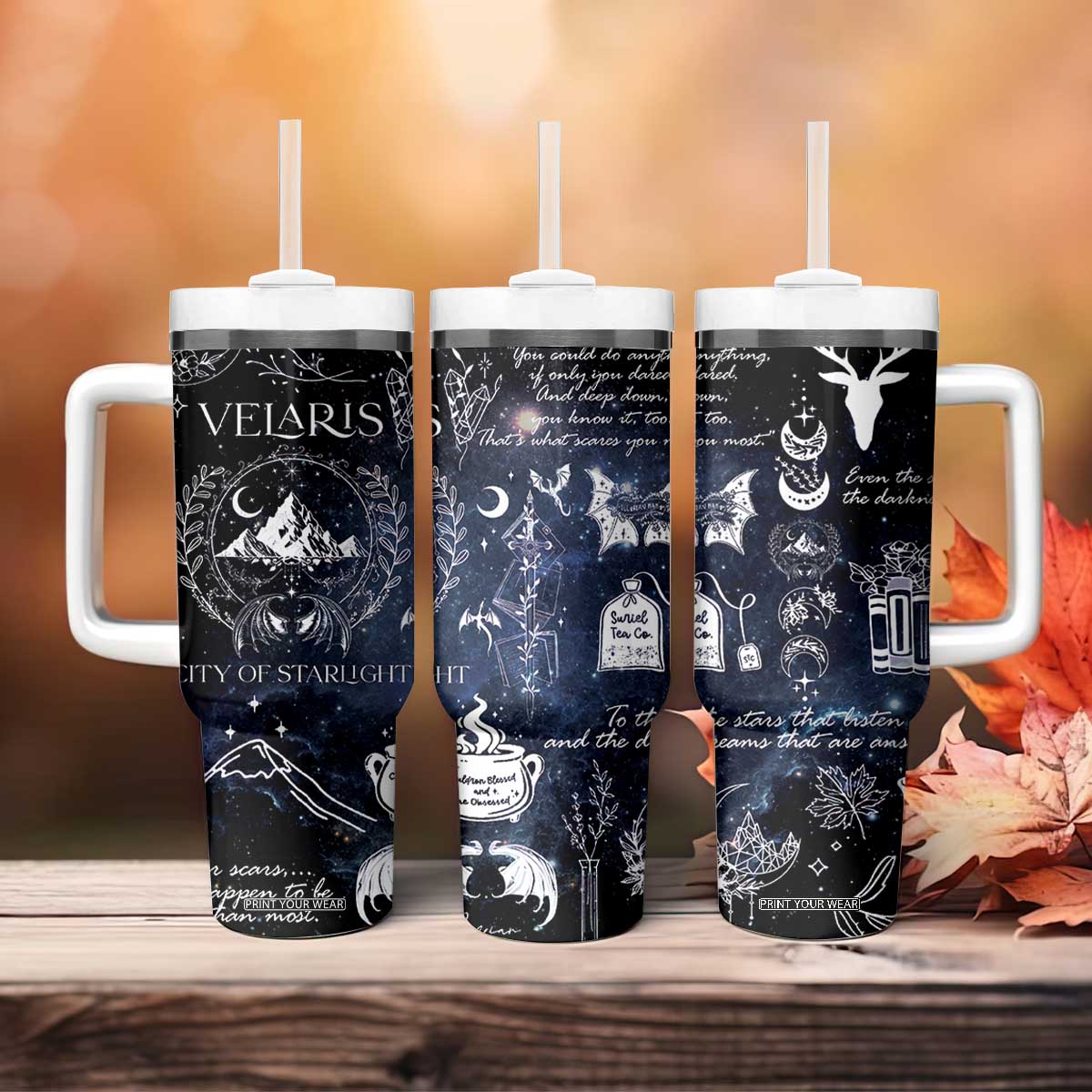 Velaris City Of Starlight Tumbler With Handle Fantasy Night Sky Bookish Book Lovers TB10 Print Your Wear