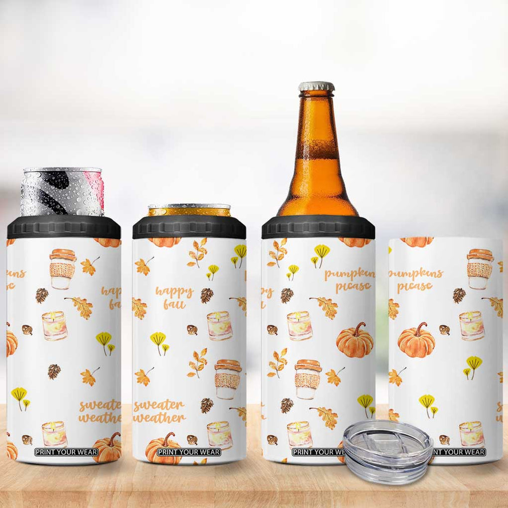 Pumpkin Season Fall Gift 4 in 1 Can Cooler Tumbler Autumn Travel Cup For Thanksgiving TB10 Print Your Wear