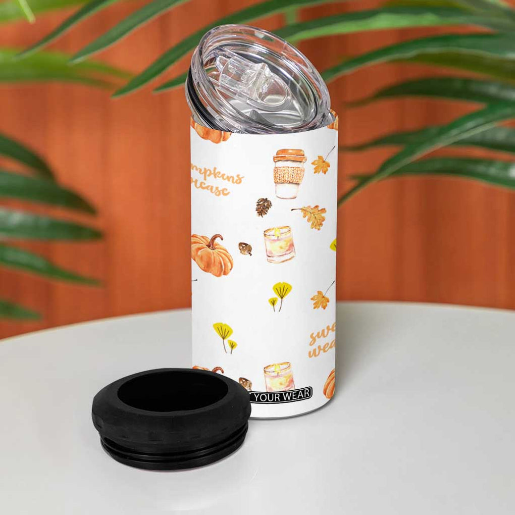 Pumpkin Season Fall Gift 4 in 1 Can Cooler Tumbler Autumn Travel Cup For Thanksgiving TB10 Print Your Wear
