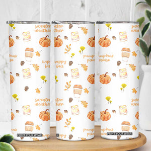 Pumpkin Season Fall Gift Skinny Tumbler Autumn Travel Cup For Thanksgiving TB10 Print Your Wear