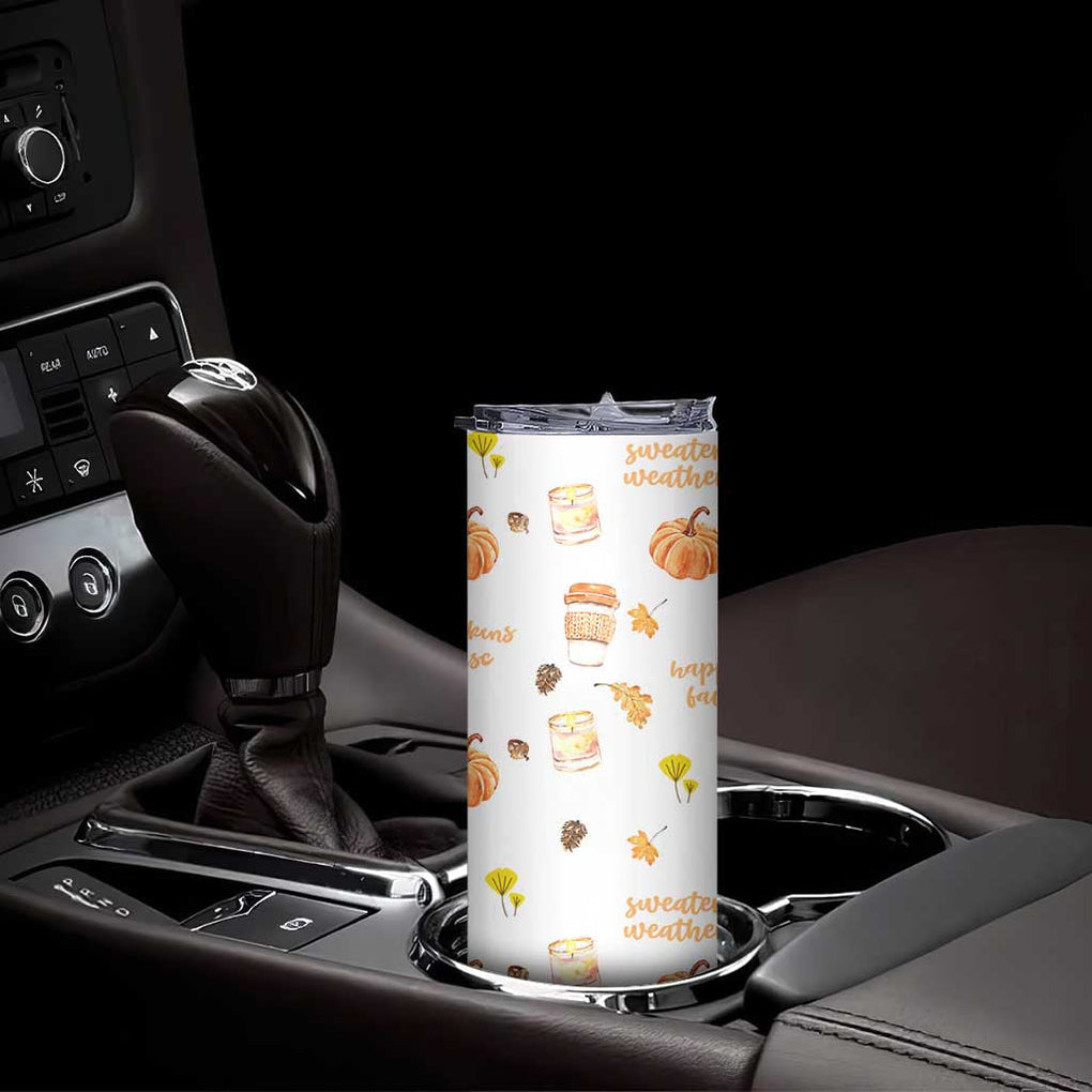 Pumpkin Season Fall Gift Skinny Tumbler Autumn Travel Cup For Thanksgiving TB10 Print Your Wear