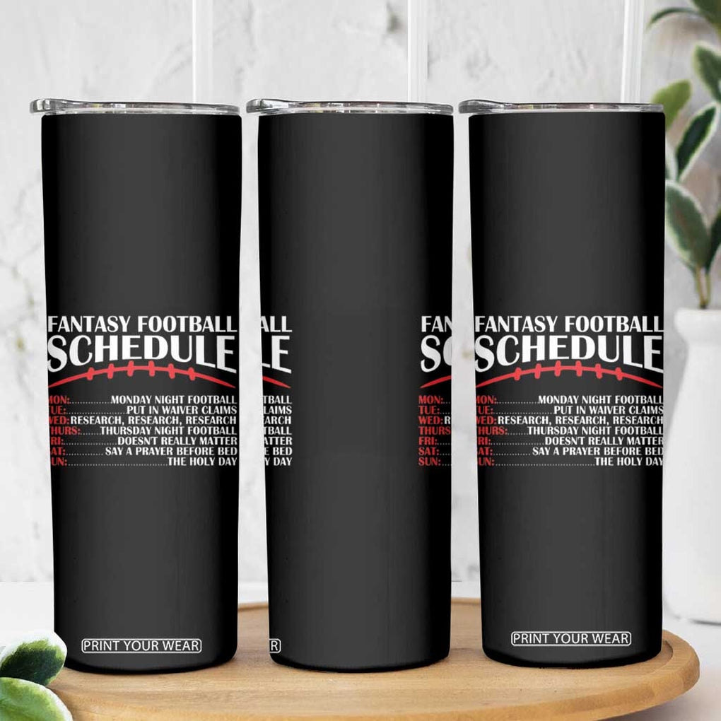 American Fantasy Football Lines Skinny Tumbler Funny Schedule Cool Sports Player TB10 Print Your Wear