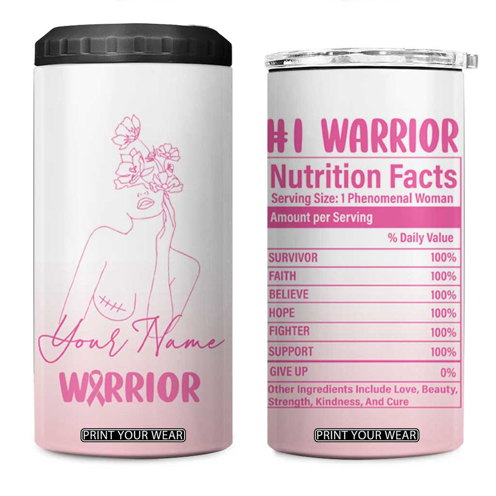 Personalized Breast Cancer Survivor 4 in 1 Can Cooler Tumbler Custom Name Pink Ribbon Chemo Care TB10 One Size: 16 oz Pink Print Your Wear
