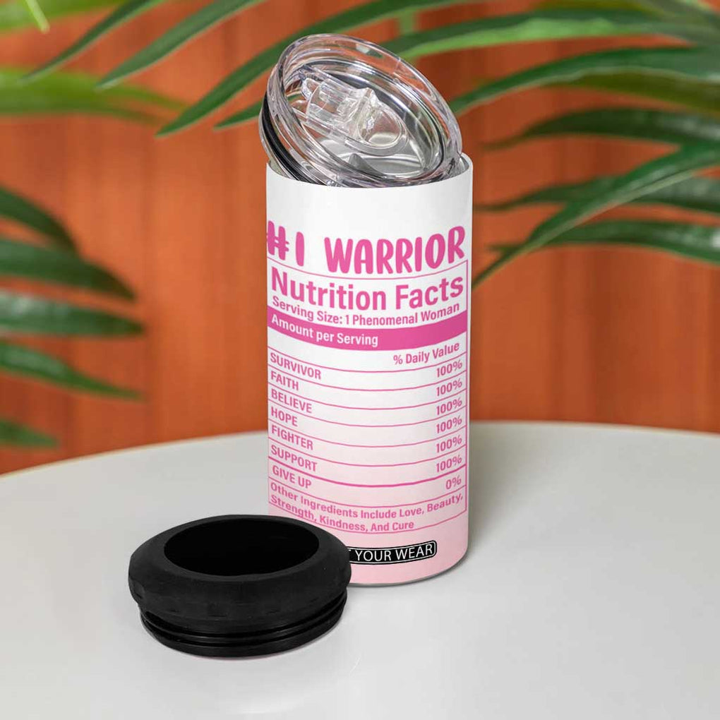 Personalized Breast Cancer Survivor 4 in 1 Can Cooler Tumbler Custom Name Pink Ribbon Chemo Care TB10 Print Your Wear