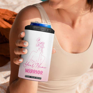 Personalized Breast Cancer Survivor 4 in 1 Can Cooler Tumbler Custom Name Pink Ribbon Chemo Care TB10 Print Your Wear