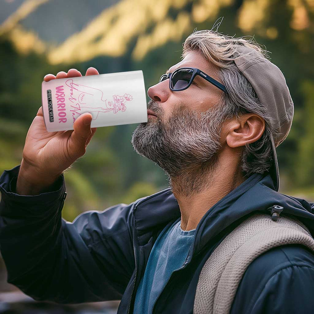 Personalized Breast Cancer Survivor 4 in 1 Can Cooler Tumbler Custom Name Pink Ribbon Chemo Care TB10 Print Your Wear