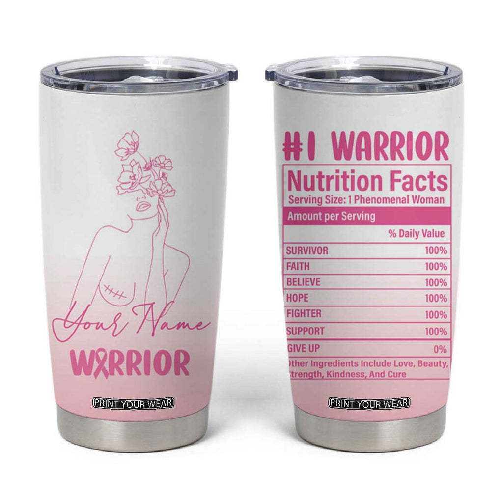 Personalized Breast Cancer Survivor Tumbler Cup Custom Name Pink Ribbon Chemo Care TB10 Pink Print Your Wear