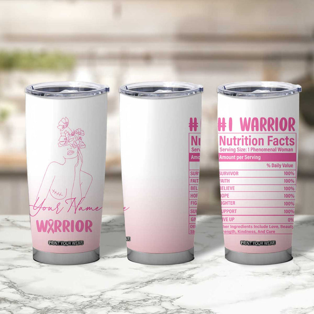 Personalized Breast Cancer Survivor Tumbler Cup Custom Name Pink Ribbon Chemo Care TB10 Print Your Wear