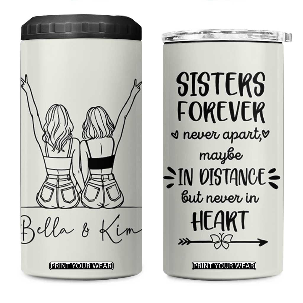 Personalized Long Distance Friendship Gift 4 in 1 Can Cooler Tumbler Custom Name Best Friends Gifts For Women Bestie TB10 One Size: 16 oz Beige Print Your Wear