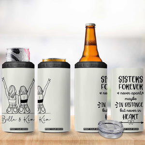 Personalized Long Distance Friendship Gift 4 in 1 Can Cooler Tumbler Custom Name Best Friends Gifts For Women Bestie TB10 Print Your Wear