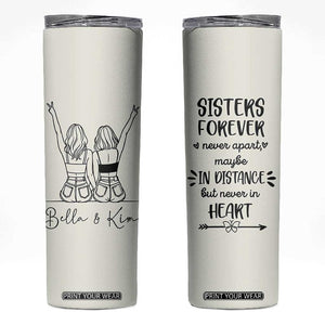Personalized Long Distance Friendship Gift Skinny Tumbler Custom Name Best Friends Gifts For Women Bestie TB10 Beige Print Your Wear