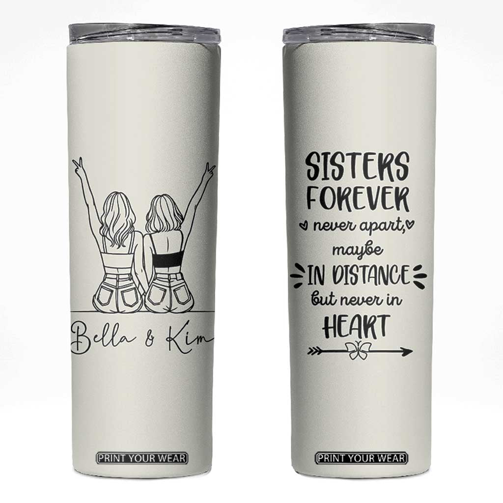 Personalized Long Distance Friendship Gift Skinny Tumbler Custom Name Best Friends Gifts For Women Bestie TB10 Beige Print Your Wear