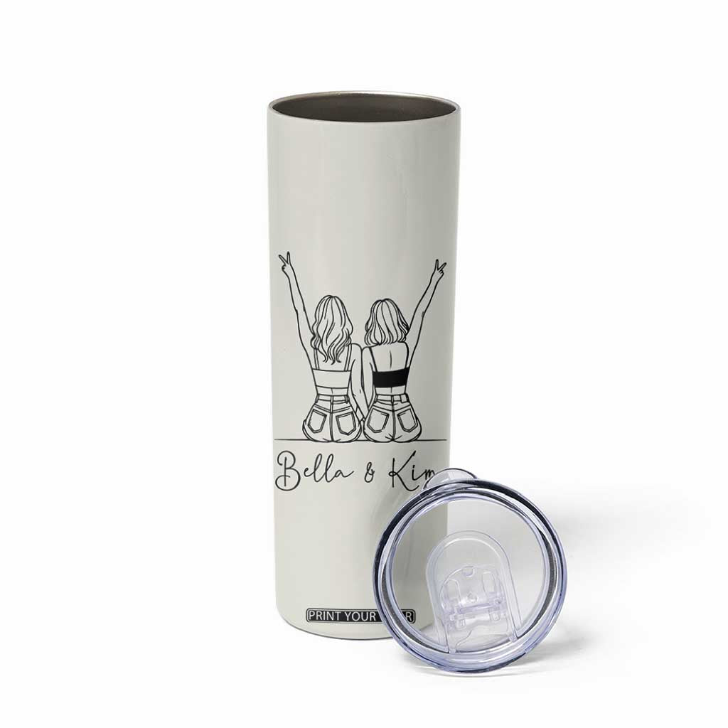 Personalized Long Distance Friendship Gift Skinny Tumbler Custom Name Best Friends Gifts For Women Bestie TB10 Print Your Wear