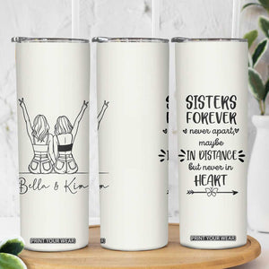 Personalized Long Distance Friendship Gift Skinny Tumbler Custom Name Best Friends Gifts For Women Bestie TB10 Print Your Wear