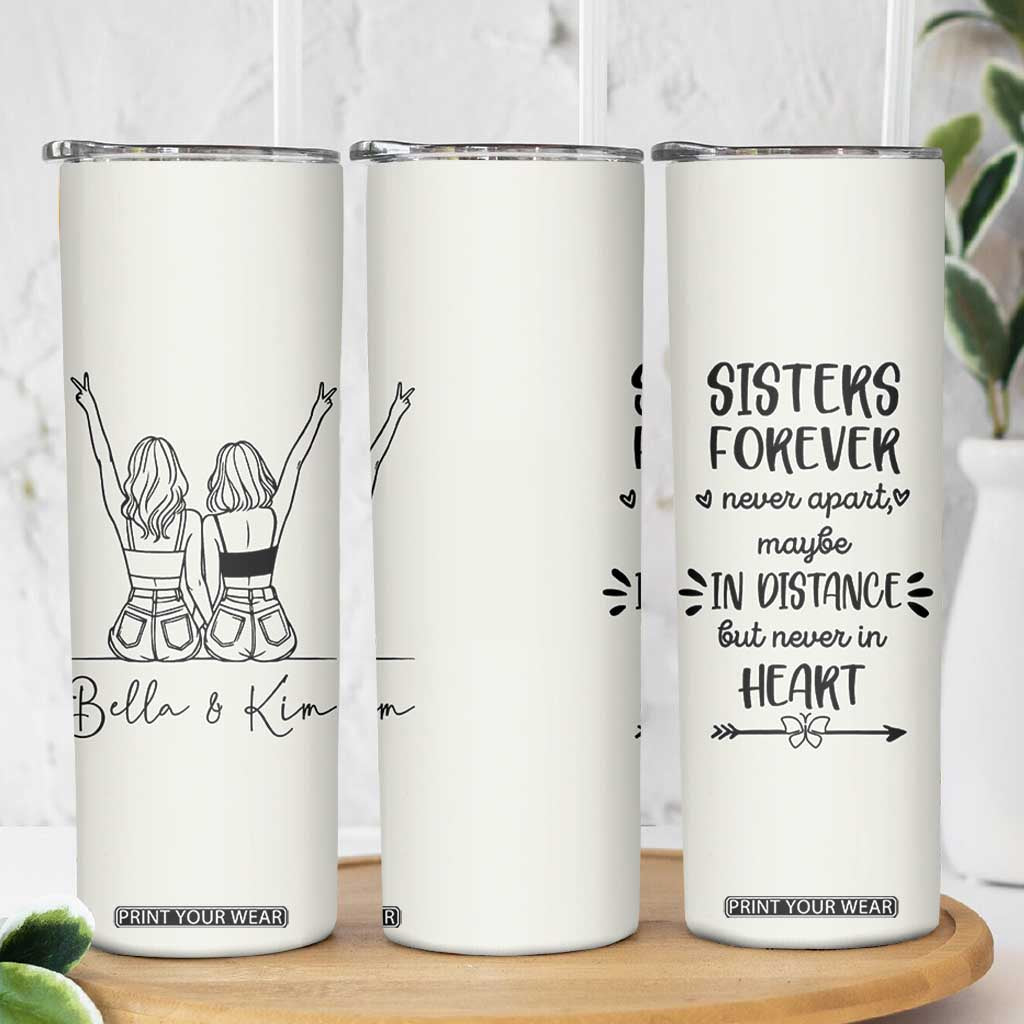 Personalized Long Distance Friendship Gift Skinny Tumbler Custom Name Best Friends Gifts For Women Bestie TB10 Print Your Wear