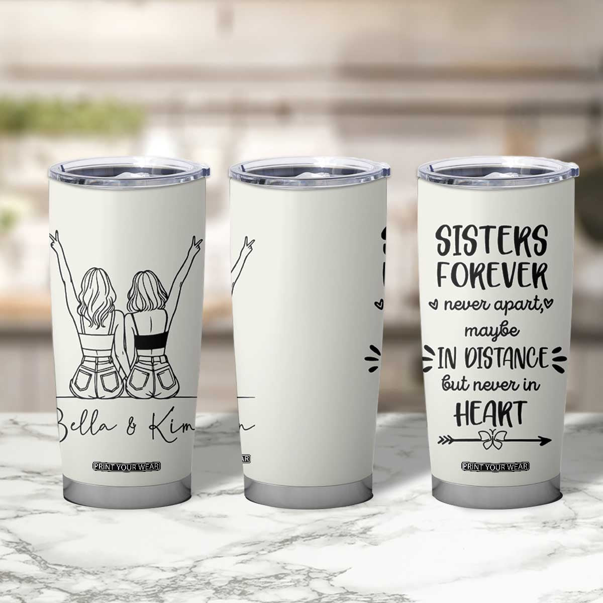 Personalized Long Distance Friendship Gift Tumbler Cup Custom Name Best Friends Gifts For Women Bestie TB10 Print Your Wear