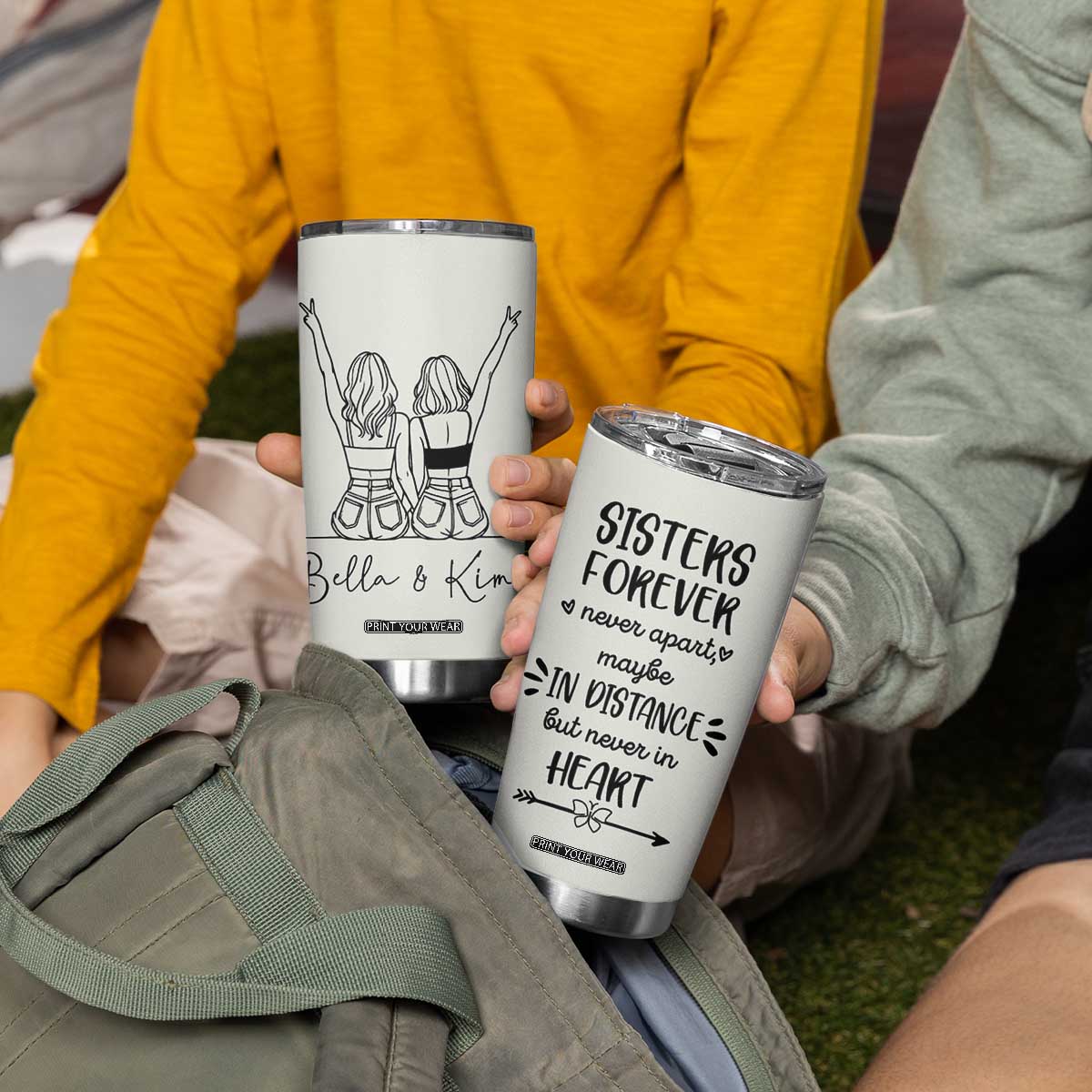 Personalized Long Distance Friendship Gift Tumbler Cup Custom Name Best Friends Gifts For Women Bestie TB10 Print Your Wear