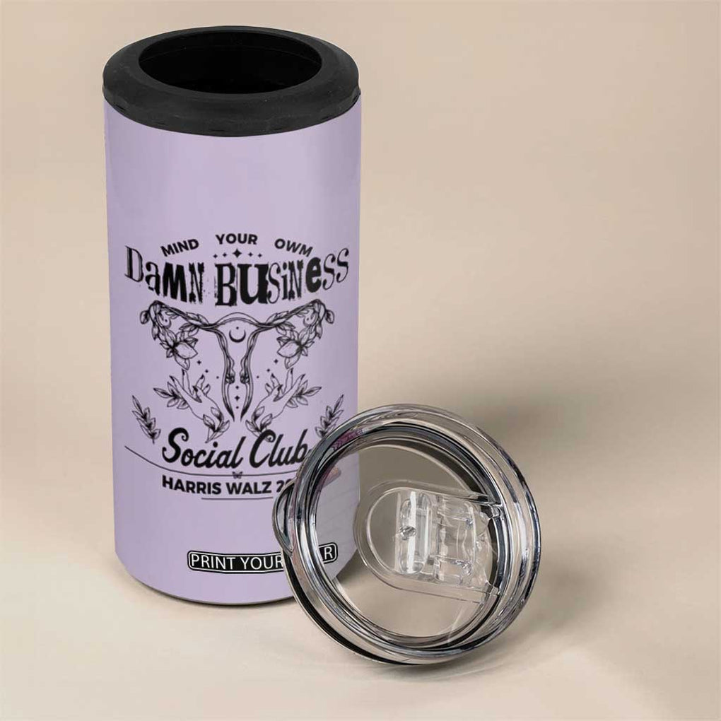 Harris Walz 2024 4 in 1 Can Cooler Tumbler Mind Your Own Damn Business Madam President Girl Power TB10 Print Your Wear