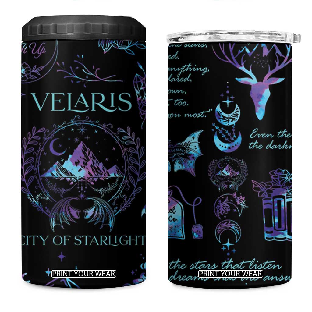 Velaris City Of Starlight 4 in 1 Can Cooler Tumbler Fantasy Celestial City Night Sky Bookish Book Lovers TB10 One Size: 16 oz Galaxy Print Your Wear