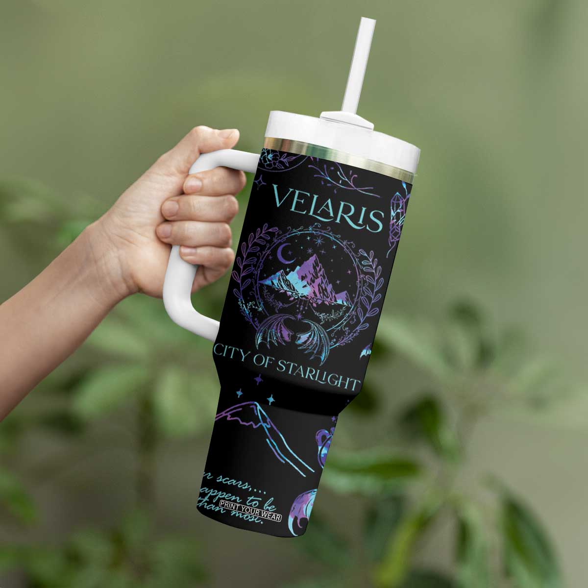 Velaris City Of Starlight Tumbler With Handle Fantasy Celestial City Night Sky Bookish Book Lovers TB10 Print Your Wear
