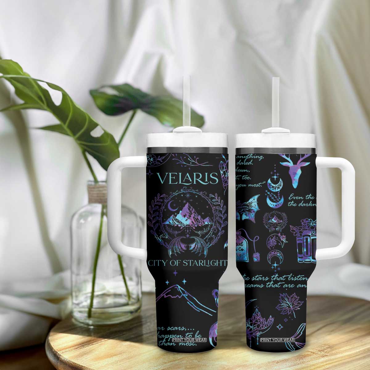 Velaris City Of Starlight Tumbler With Handle Fantasy Celestial City Night Sky Bookish Book Lovers TB10 Print Your Wear
