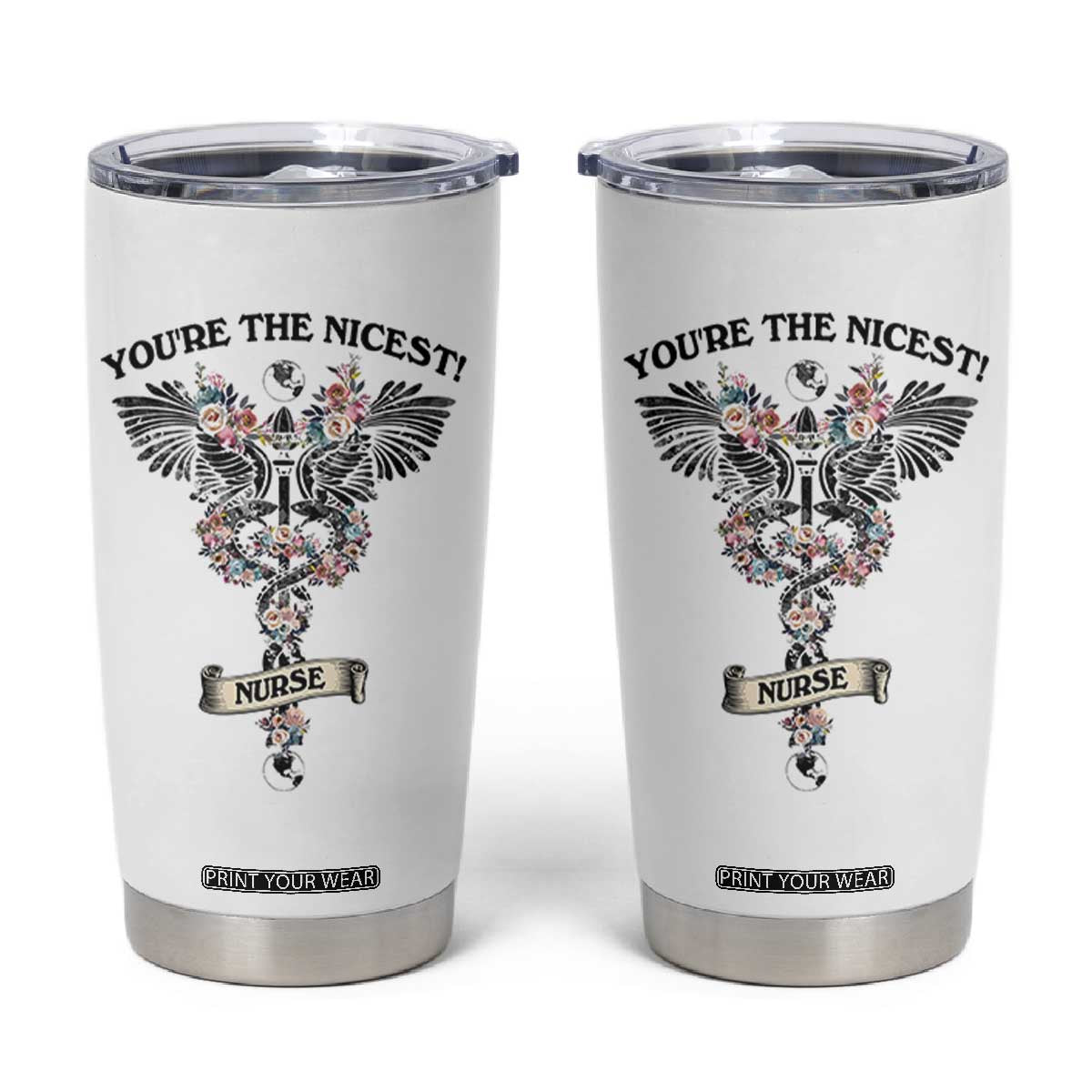Nurse Gifts For Women Tumbler Cup Nurse Appreciation Thank You Gift For RN Hospital Staff TB10 White Print Your Wear