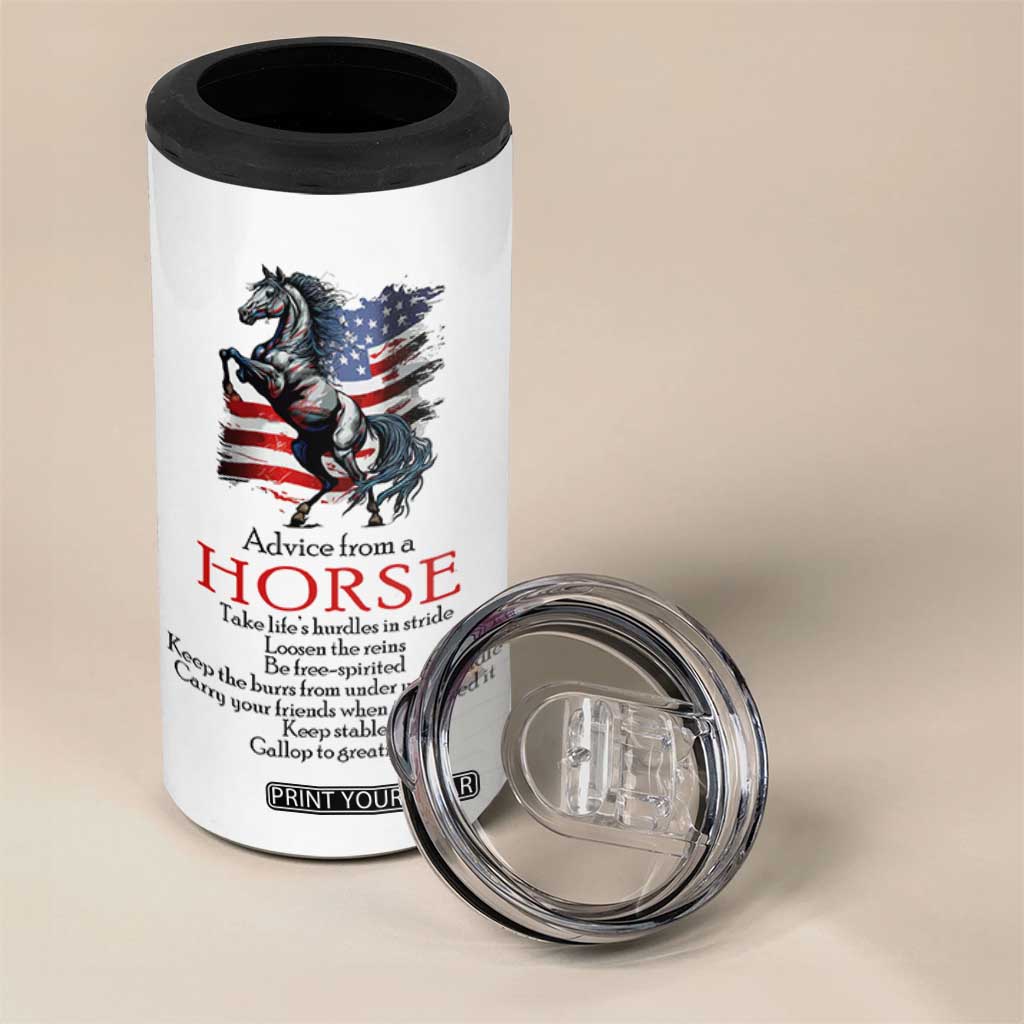 Horse Lovers 4 in 1 Can Cooler Tumbler Advice From A Horse Inspiration TB10 Print Your Wear