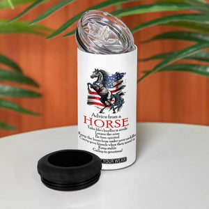Horse Lovers 4 in 1 Can Cooler Tumbler Advice From A Horse Inspiration TB10 Print Your Wear