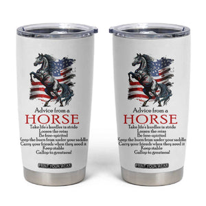 Horse Lovers Tumbler Cup Advice From A Horse Inspiration TB10 White Print Your Wear