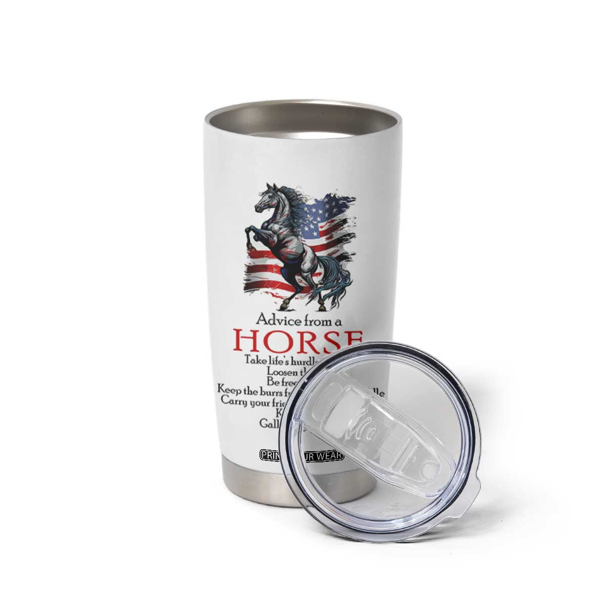 Horse Lovers Tumbler Cup Advice From A Horse Inspiration TB10 Print Your Wear