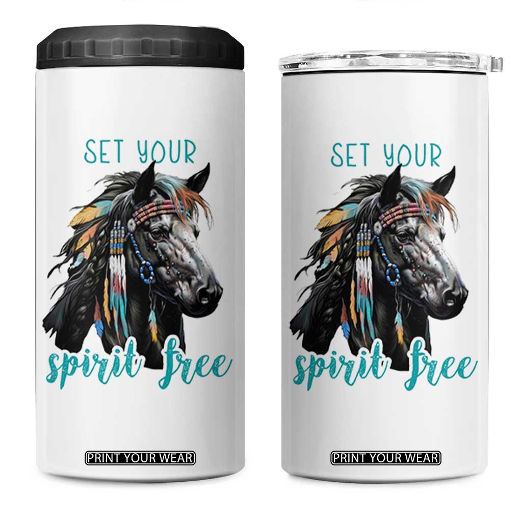 Horse Lovers 4 in 1 Can Cooler Tumbler Cowgirl Cowboy Equestrian Gifts TB10 One Size: 16 oz White Print Your Wear